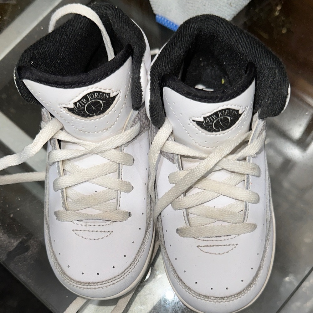 Jordan Kids White and Black Sneakers
